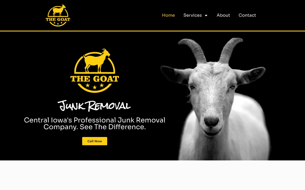 The Goat Junk Removal Central Iowa homepage screenshot